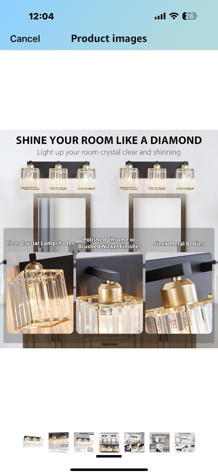 Bathroom Vanity Light Fixtures Over Mirror - Makeup Lighting Black Gold -