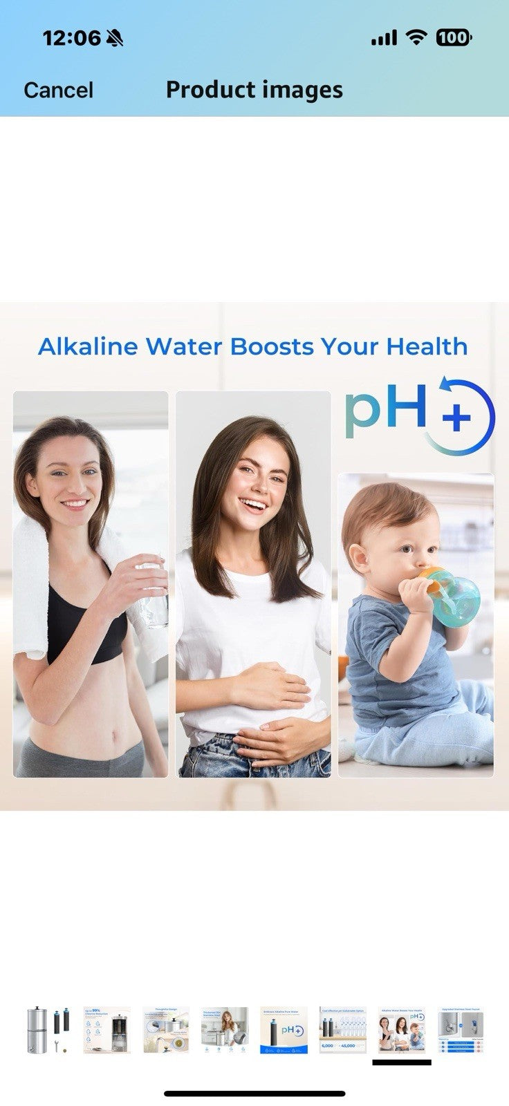 Waterdrop Alkaline Gravity-fed Water Filter System, Increase PH, Reduces