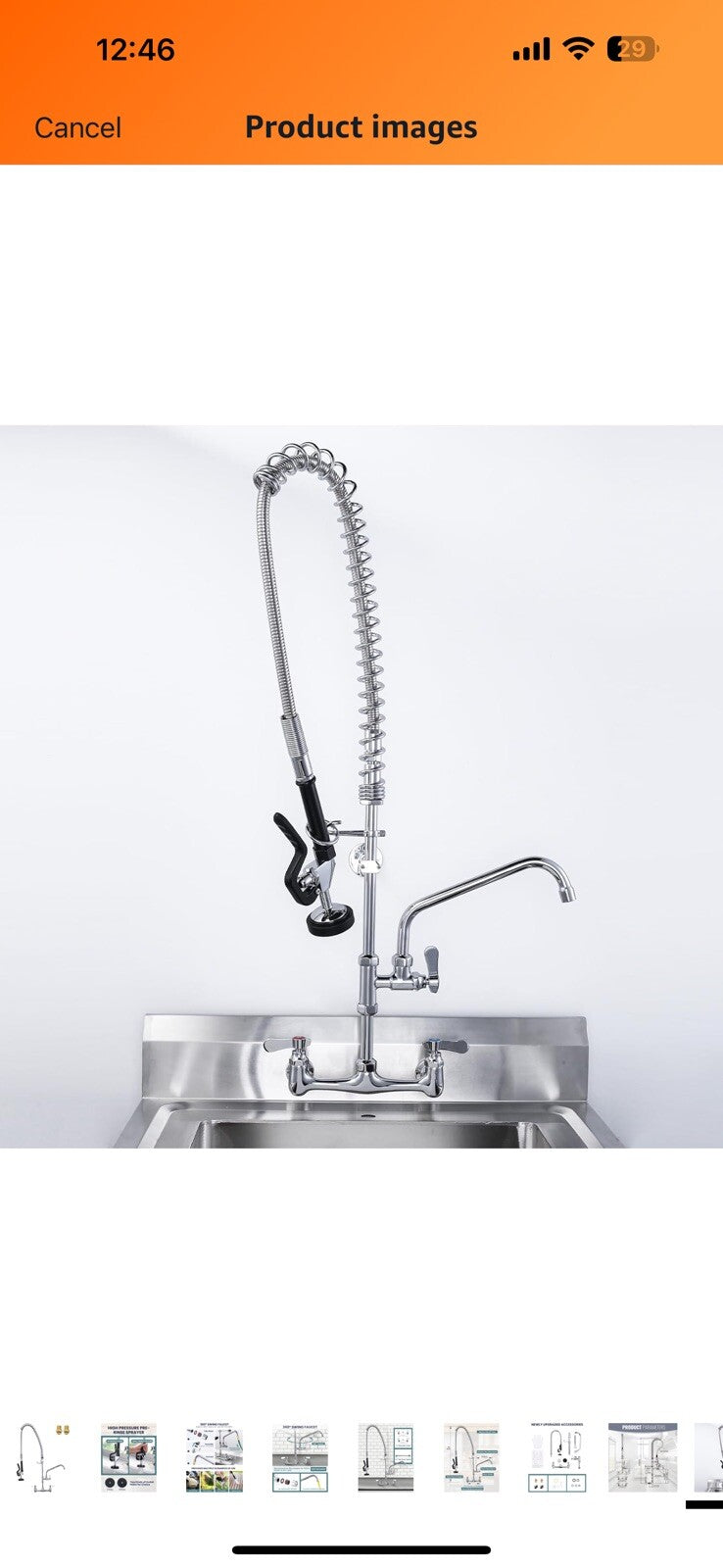 Commercial Sink Faucet with Sprayer: ALEASHA 36 Inches Commercial