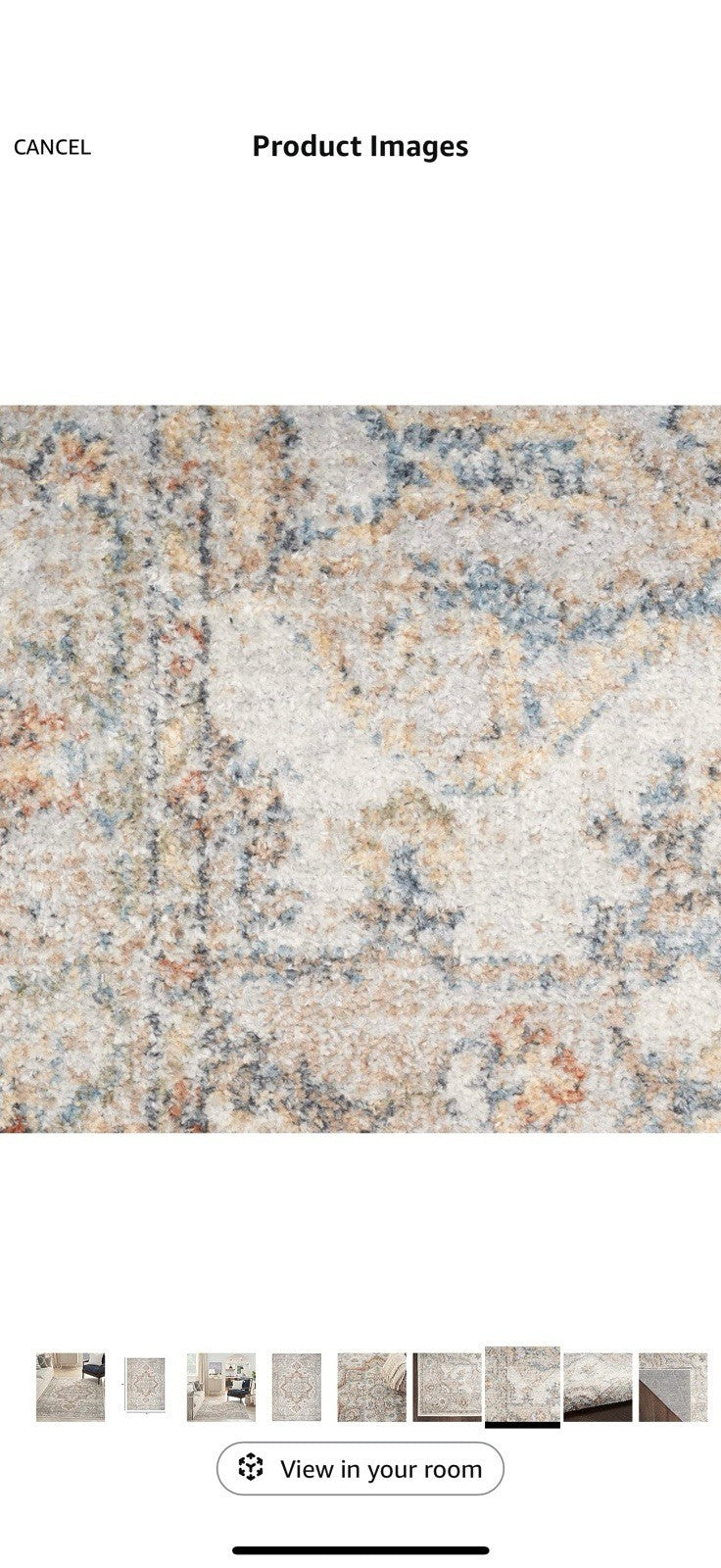Nourison Astra Machine Washable Bohemian Grey/Multi 5'3" x 7' Area Rug