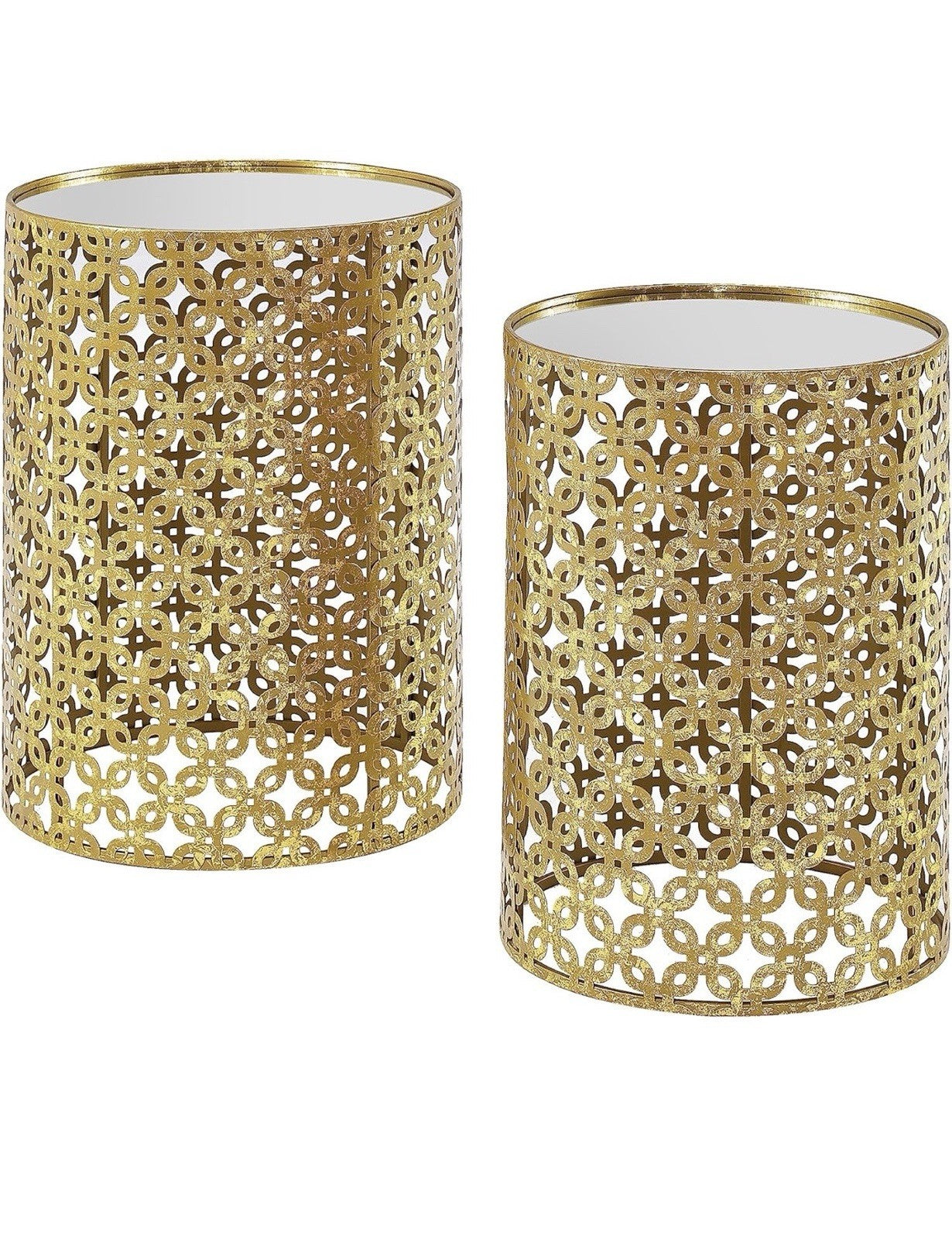 Linon Alina Round Nesting Tables (Set Of 2), Gold
