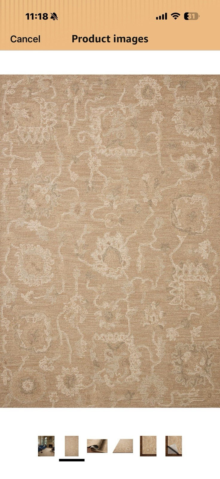 Loloi Chris Loves Julia Dorothea Collection DRT-01 Sand/Pebble 5'-0" x 7'-6"