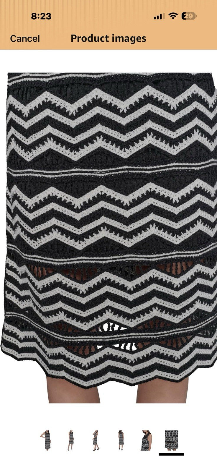 Karl Lagerfeld Womens Soft Everyday Chevron Sweater Dress Large