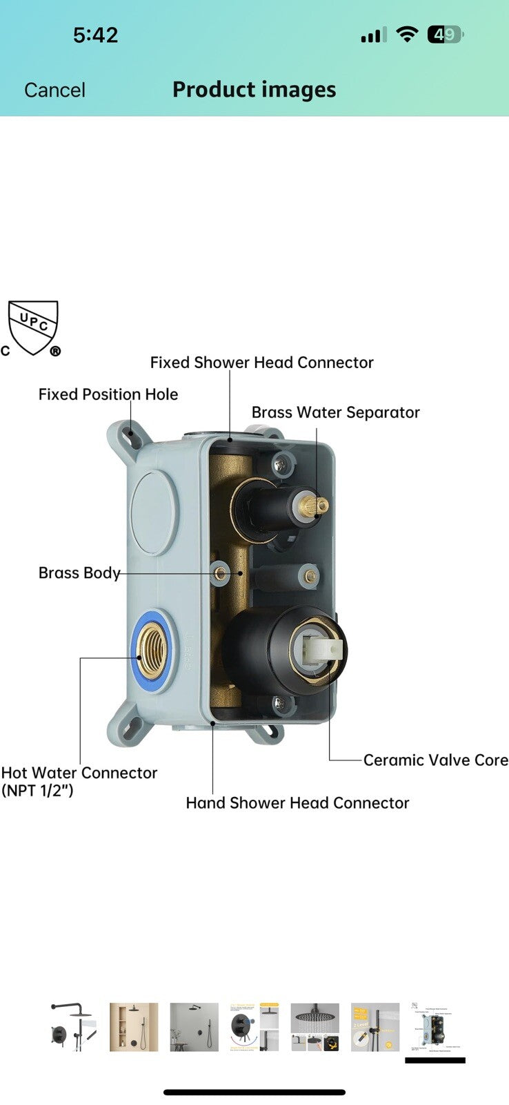 BESy Shower System with 10 Inch Round Rain Shower Head and Handheld Wall