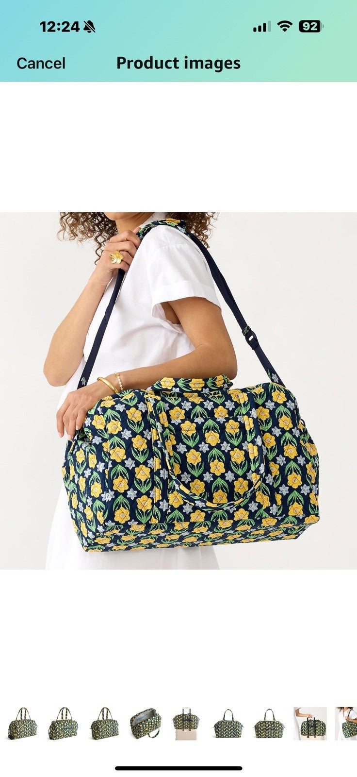 Vera Bradley Premium Cotton Miramar Weekender, Daffodils