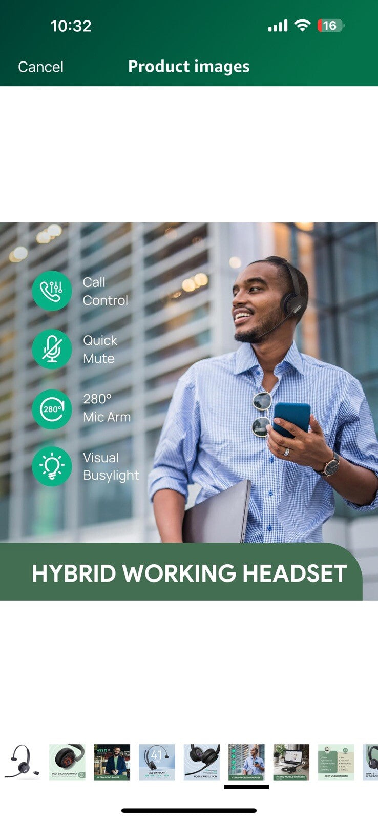 Yealink WH64 Hybrid with DECT Dongle, 492ft Range, 26 Talk Time Bluetooth