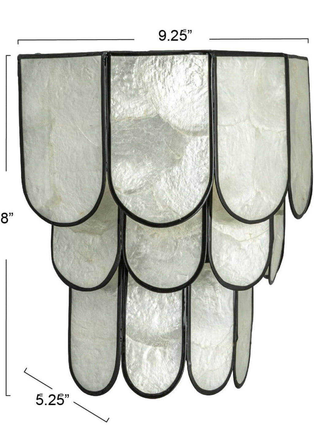 Creative Co-Op EC1684, Black Laminated Capiz Tiered Wall Sconce,