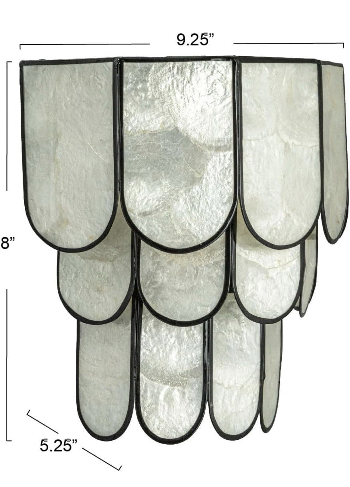 Creative Co-Op EC1684, Black Laminated Capiz Tiered Wall Sconce,