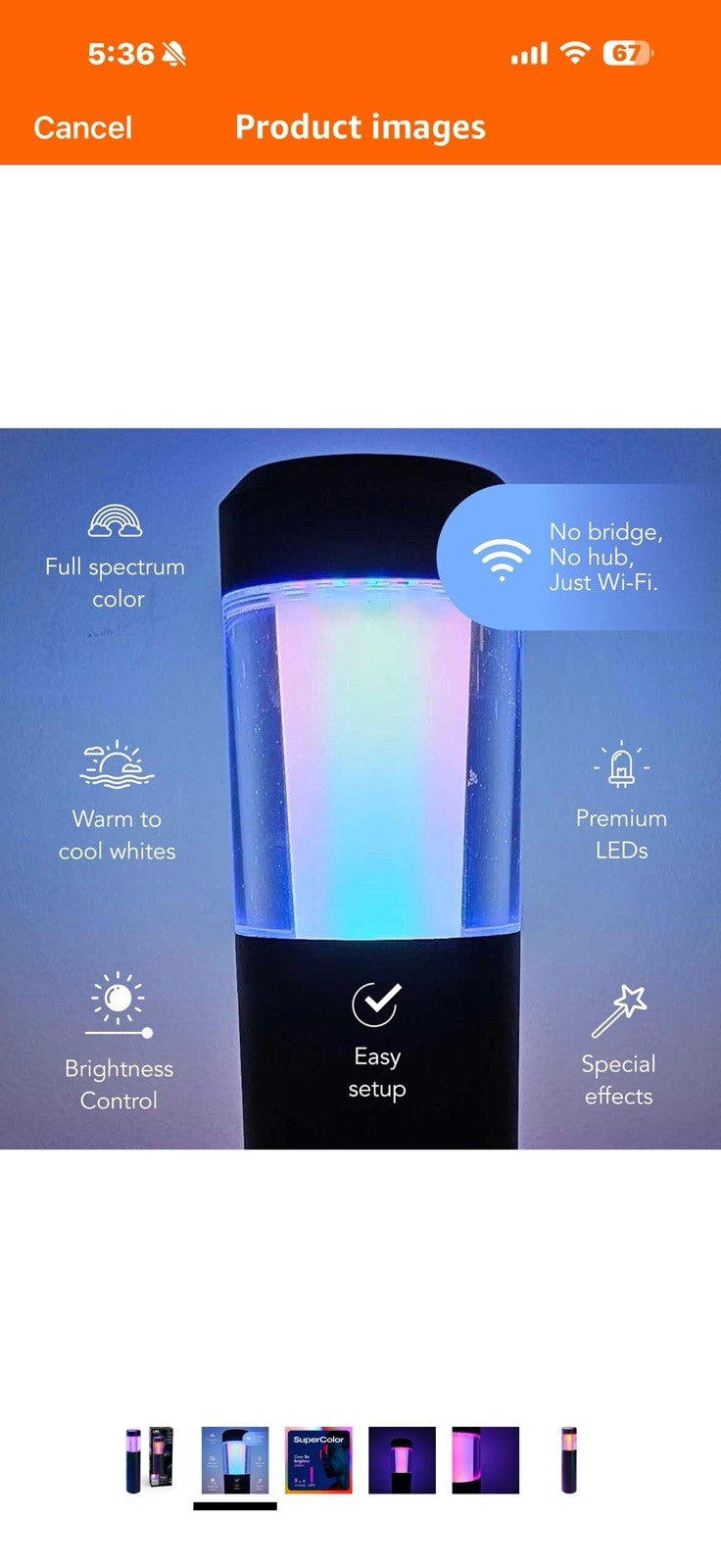 LIFX Supercolor Smart LED Path Light, Outdoor Wi-Fi Landscape Lighting 