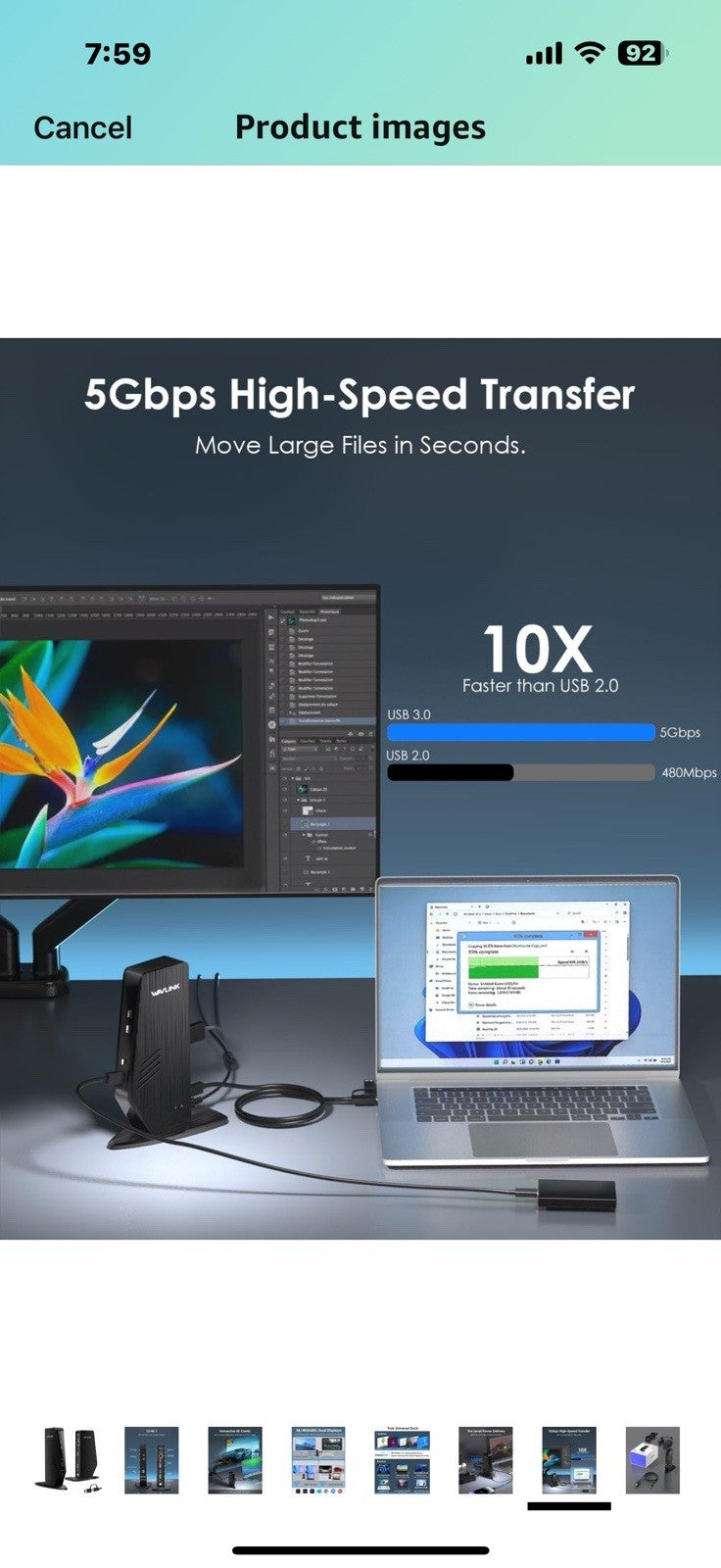 WAVLINK USB C Docking Station Dual Monitor, Dual 5K/4K@60Hz
