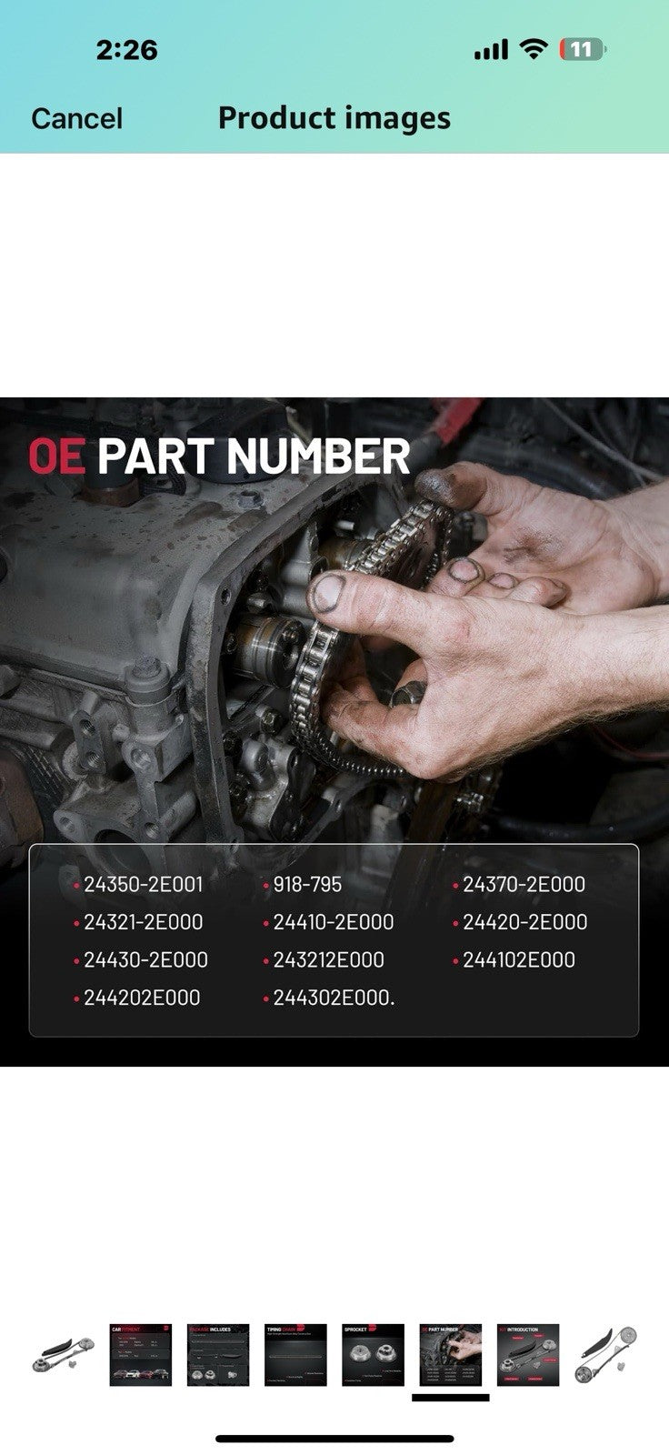 BDFHYK Engine Timing Chain Kit with VVT Gear Sprocket for 1.8 2.0L L4 Engines