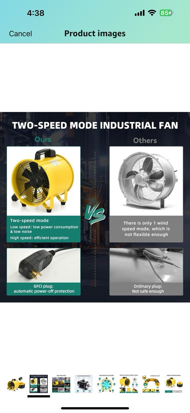 YITAHOME Two Speed Exhaust Fan 12 Inch, Utility Blower Extractor Fan