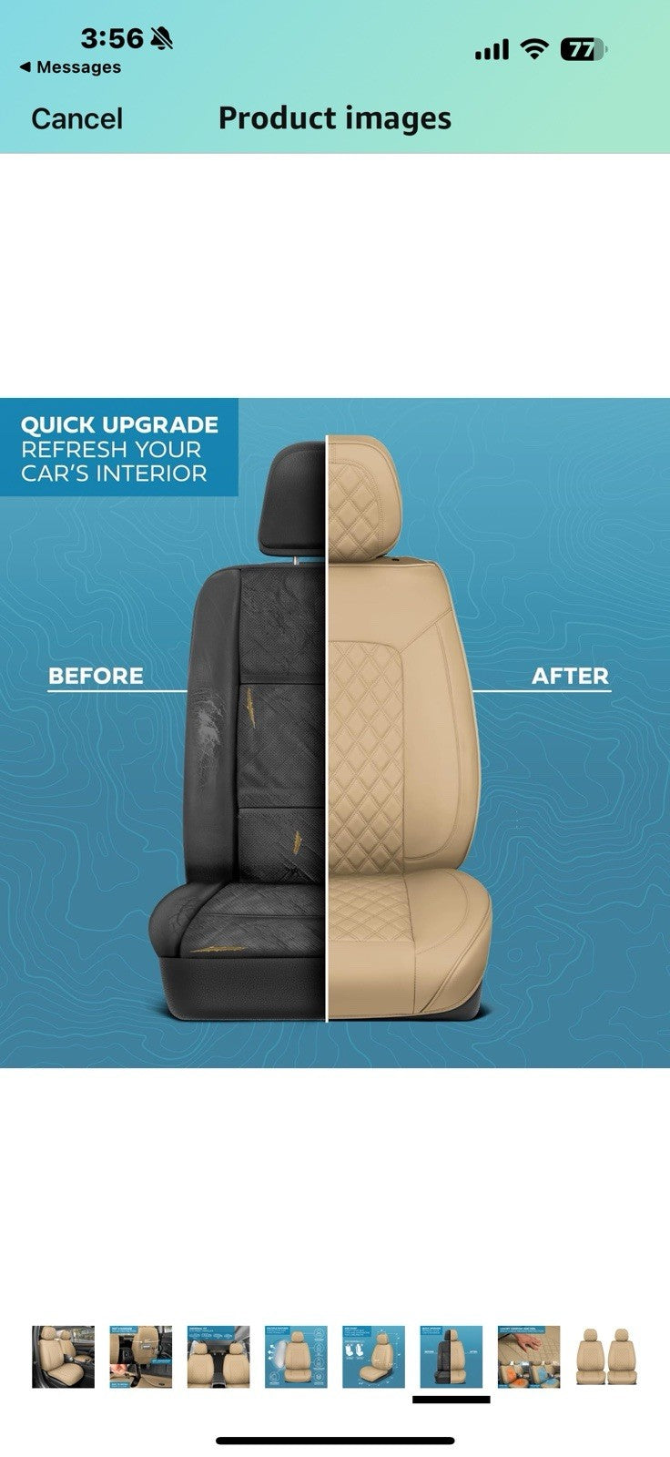 Prestige Edition Faux Leather Seat Covers for Cars, Trucks, & SUV – 2 Beige Car 