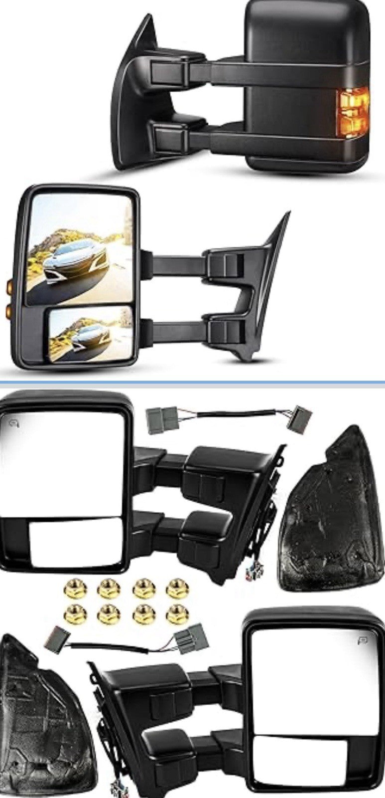 PHILTOP Towing Mirrors Compatible with 1999-2016 F-250 Super Duty, 
