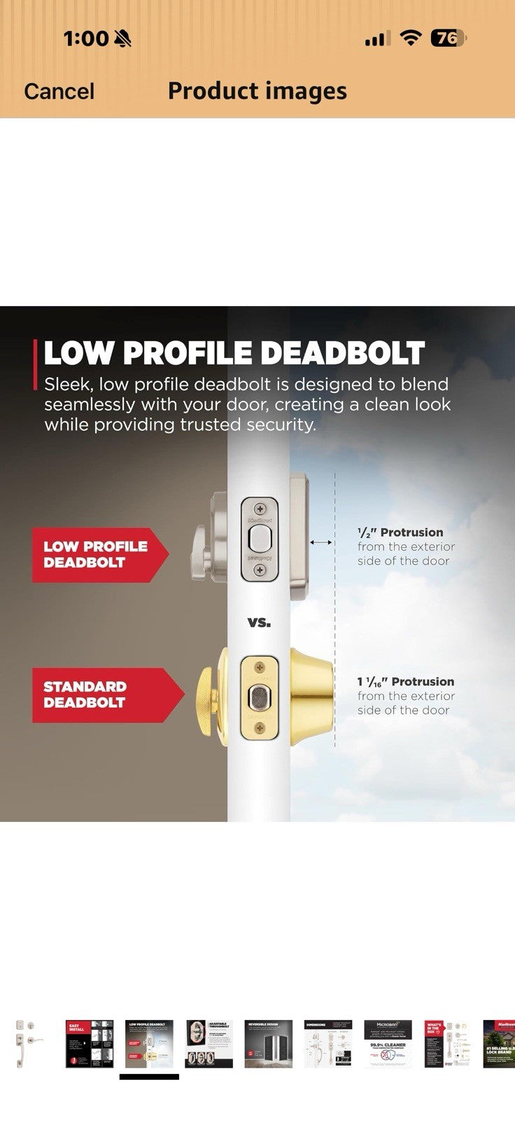 Kwikset Brentford Front Door Lock Handle and Deadbolt Set,: With Deadbolt
