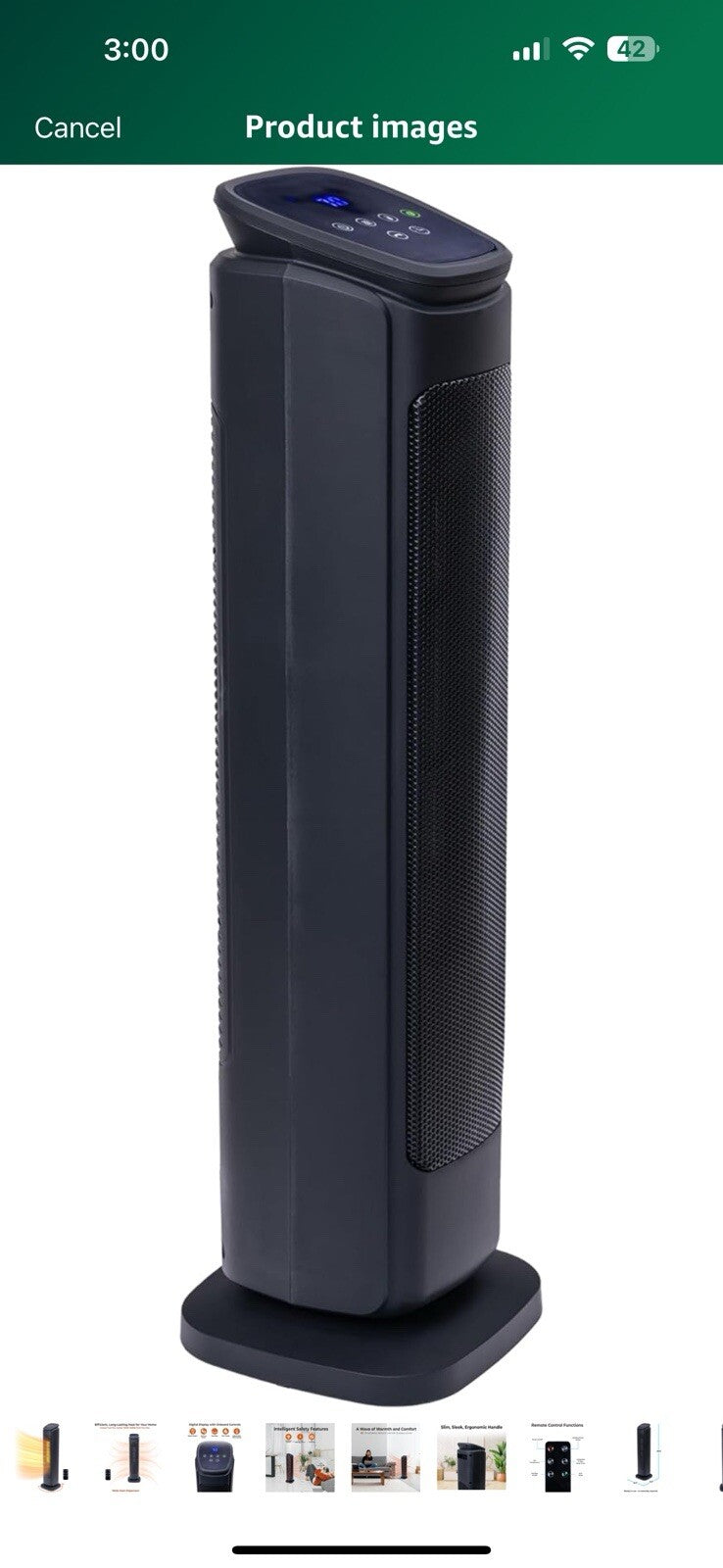  Comfort Zone Space Heaters for Indoor Use, 30 inch, Remote Control