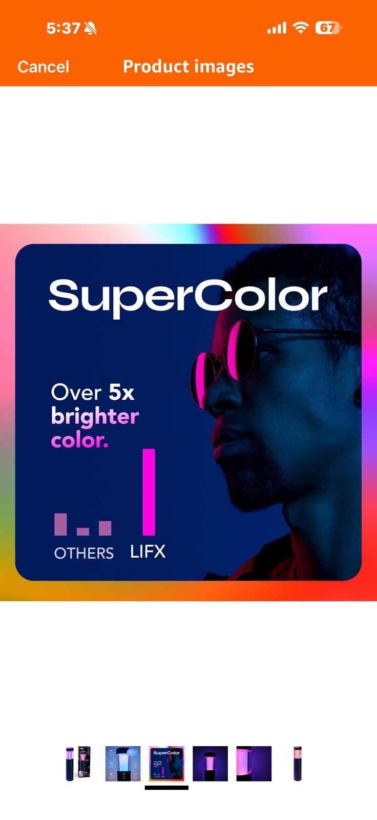 LIFX Supercolor Smart LED Path Light, Outdoor Wi-Fi Landscape Lighting 