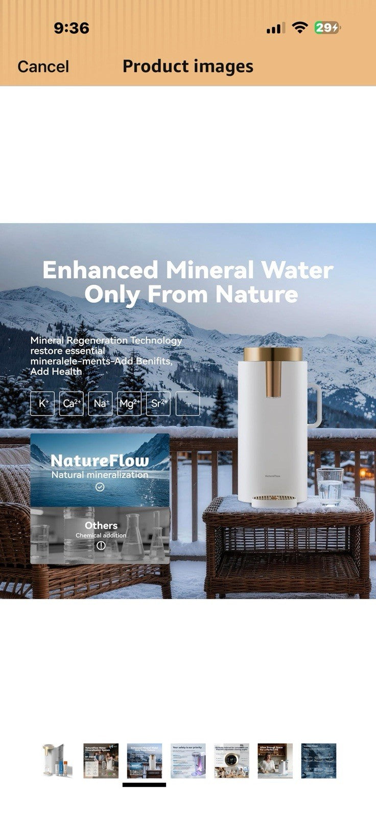 F40 SE Reverse Osmosis Water Filter Countertop with UV, Natural