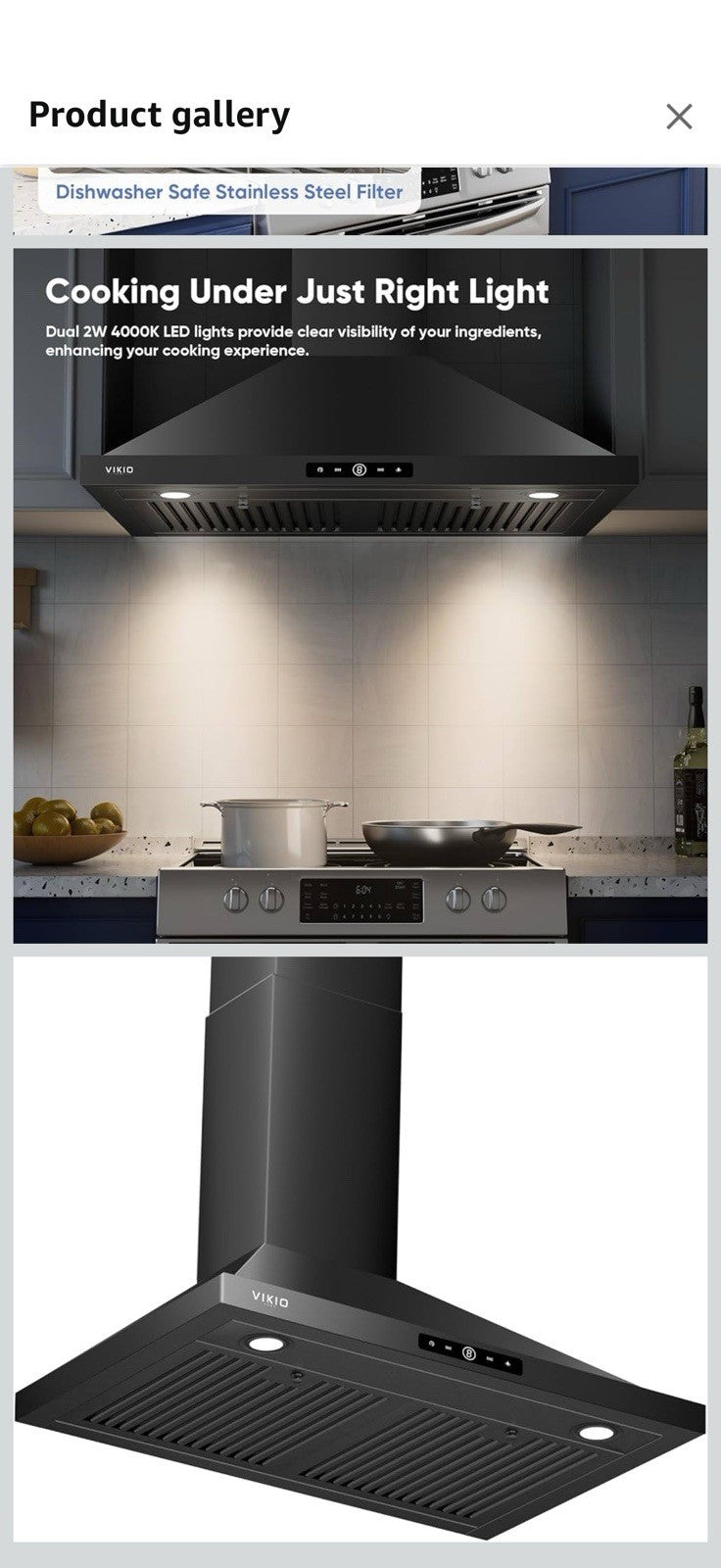 Wall Mount Range Hood 30 inch, 580 CFM Kitchen Vent Hood, Ducted/