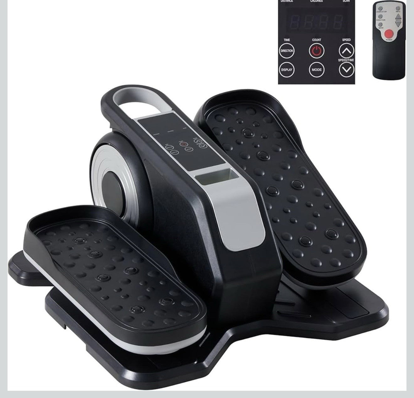 Under Desk Elliptical Machine, Portable Seated Pedal Exerciser with Remote 