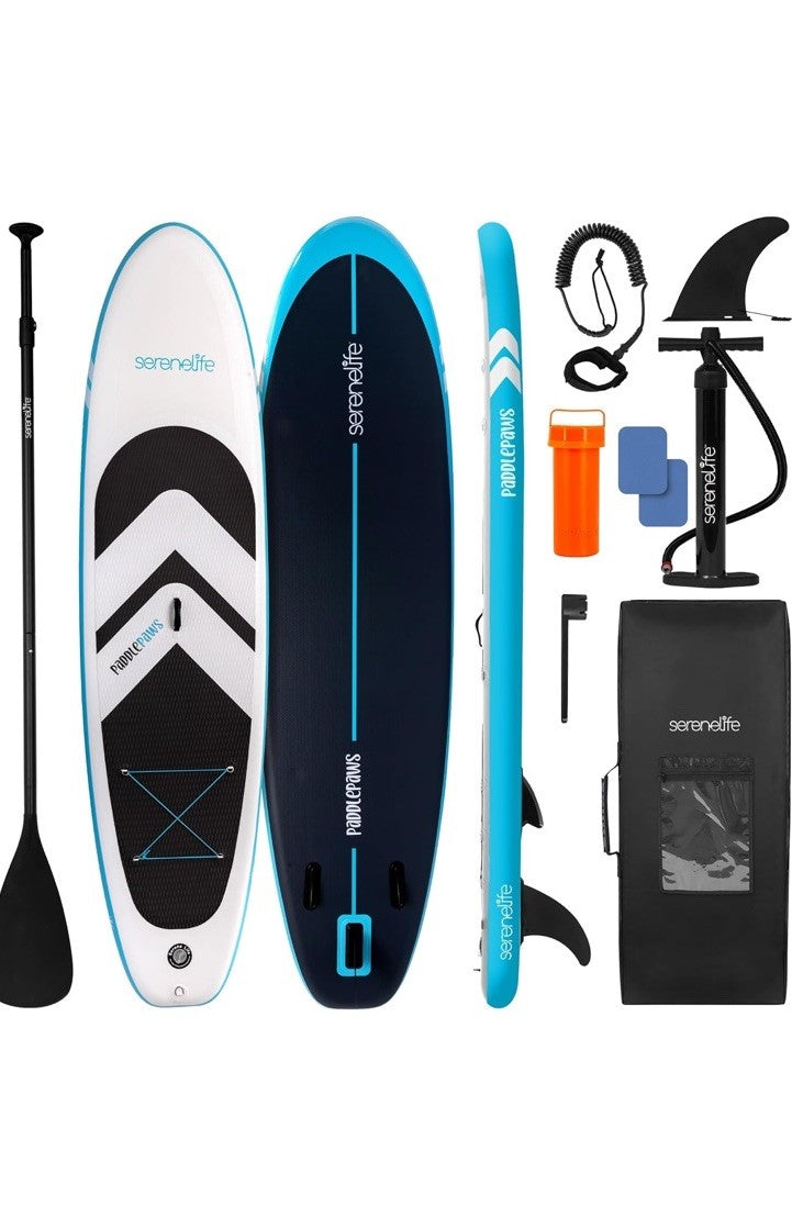 SereneLife 11’6” Inflatable SUP - Pet-Friendly Stand-Up Paddleboard for Adults