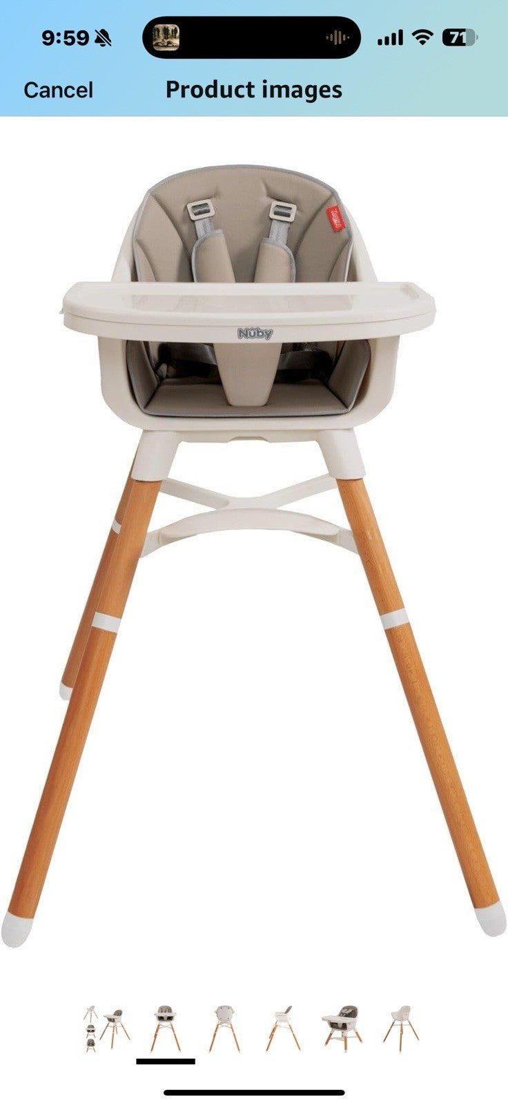 Nuby 4-in-1 Baby High Chair Seat with Removable Tray - 6+ Months to 3 Years