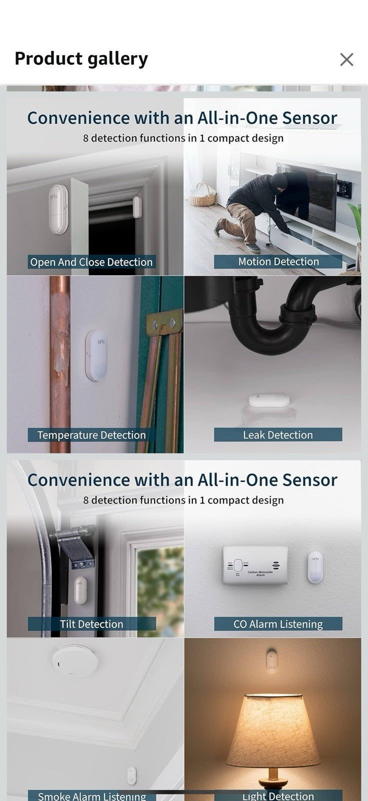 Arlo Home Security System - Wired Keypad Sensor Hub, (2) 8-in-1 Sensors, 