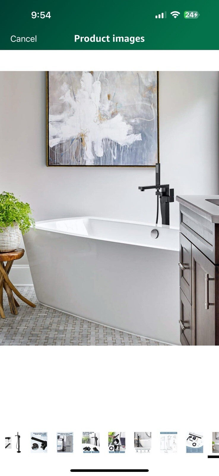 Freestanding Tub Faucet Floor Mount Tub Filler High Flow Bathtub Faucet