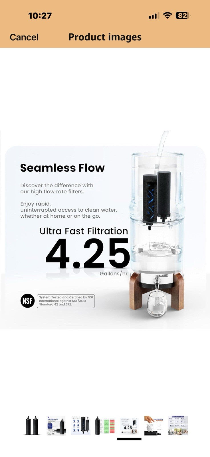 NSF Certified Carbon Replacement Filter Elements (PF-4) - Pack of 2 Filters
