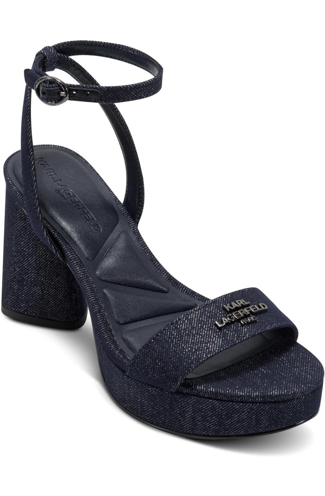 KARL LAGERFELD Women's Haden Logo Platform Heel Heeled Sandal Size 10