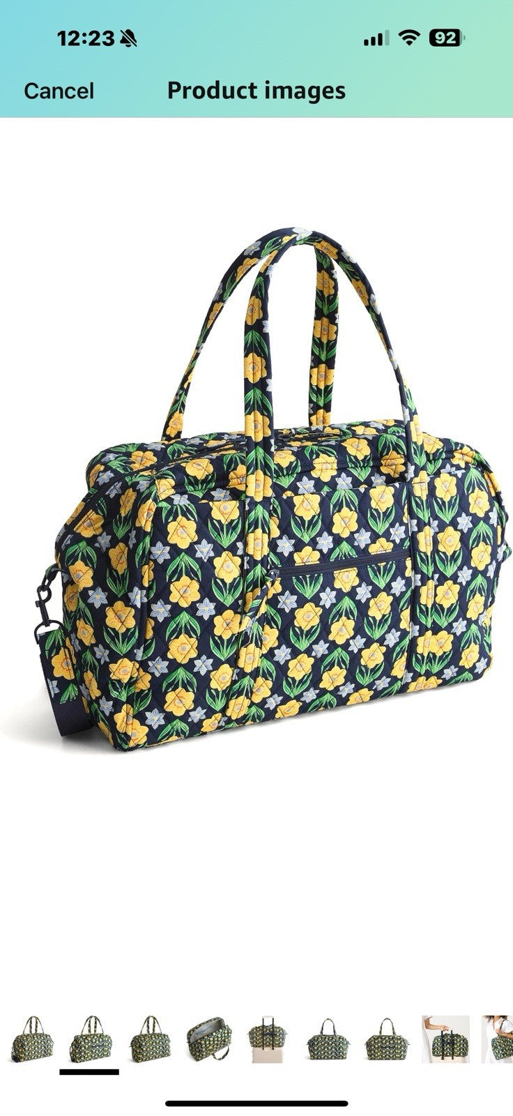 Vera Bradley Premium Cotton Miramar Weekender, Daffodils
