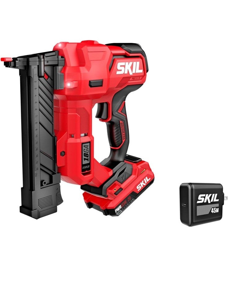 SKIL PWR CORE 20 Brushless 20V 18Ga 1/4 In. Narrow Crown Stapler Kit