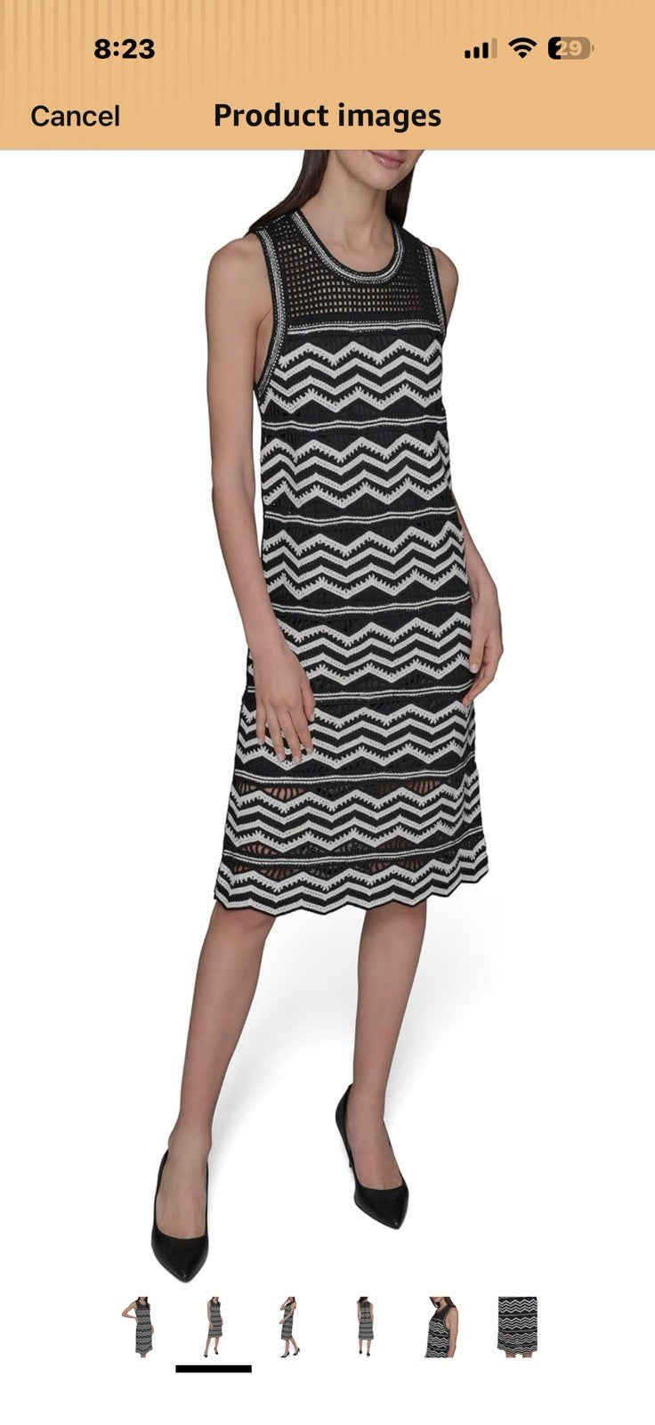 Karl Lagerfeld Womens Soft Everyday Chevron Sweater Dress Large