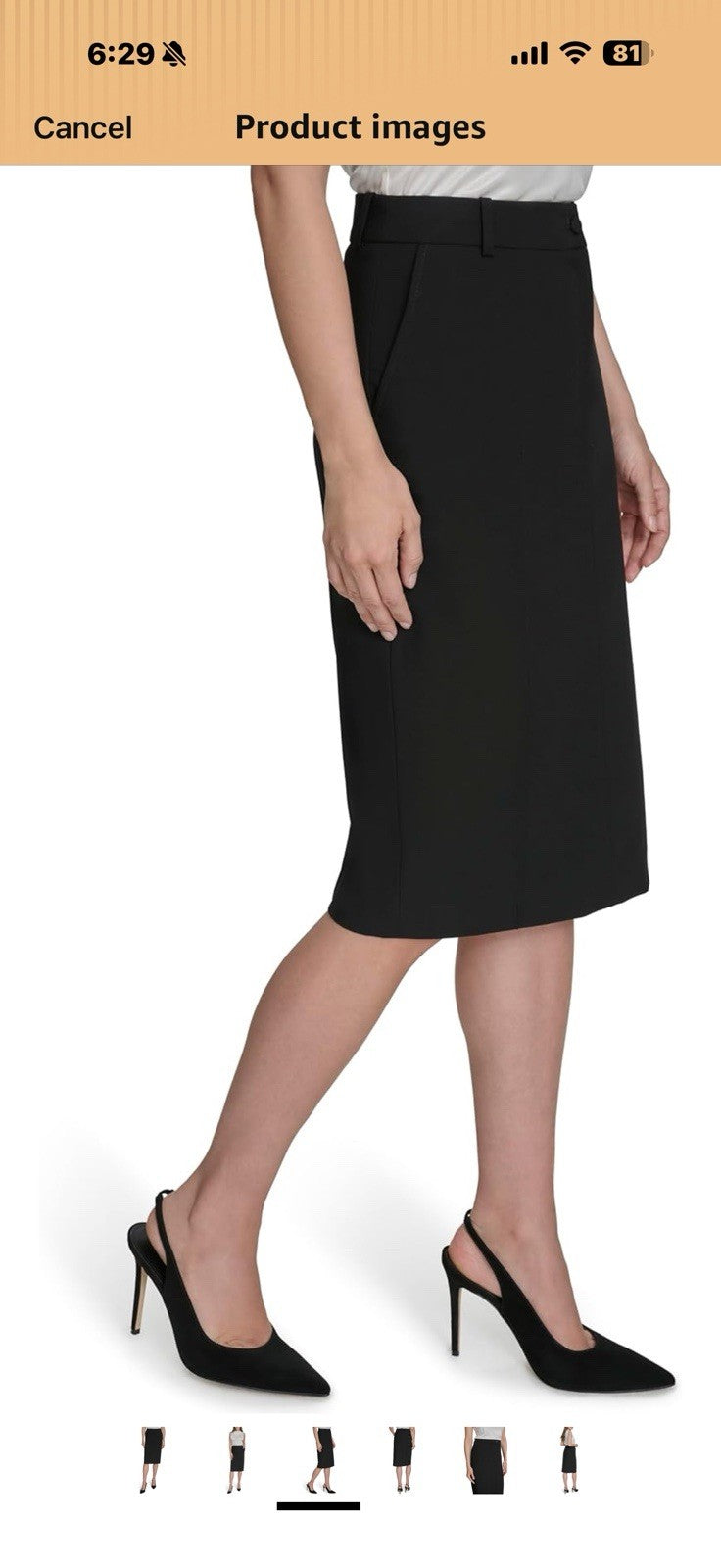 H Halston Womens Woven Suiting Pencil Skirt
