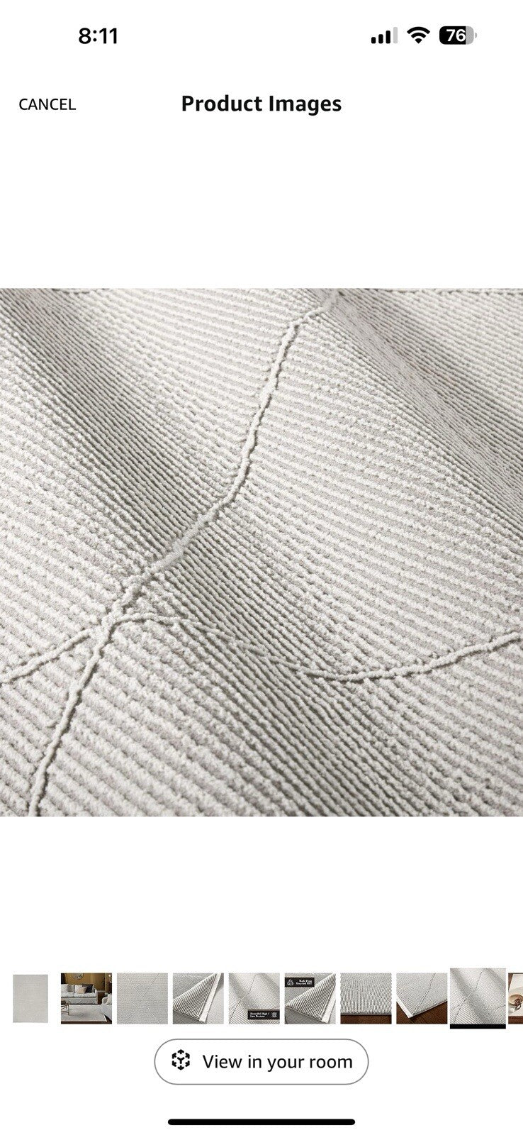 TOWN & COUNTRY LUXE Tretta Contemporary Diamonds Area Rug with Grey, 9'2"x12'5"