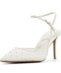 ALDO Womens Kymmberly Pearl Mesh Asymmetrical Stiletto Pump Size 11