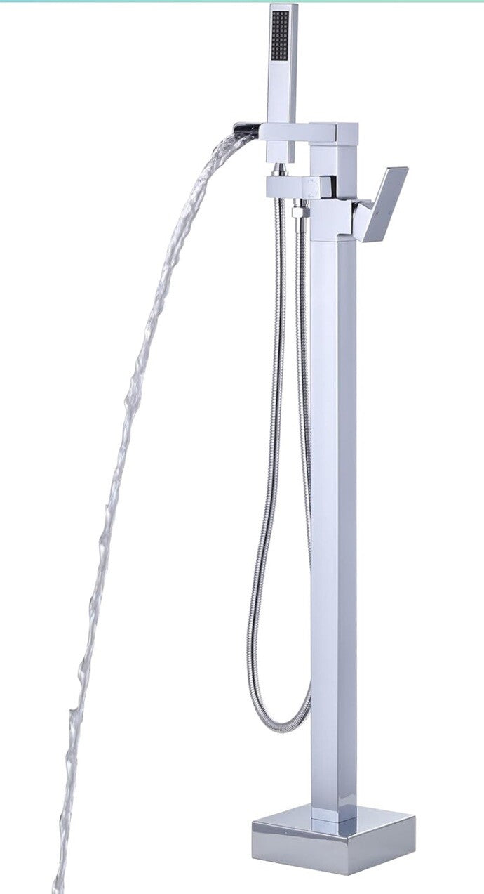 Free Standing Tub Faucet Chrome: ALEASHA Freestanding Tub Filler, Brass Made