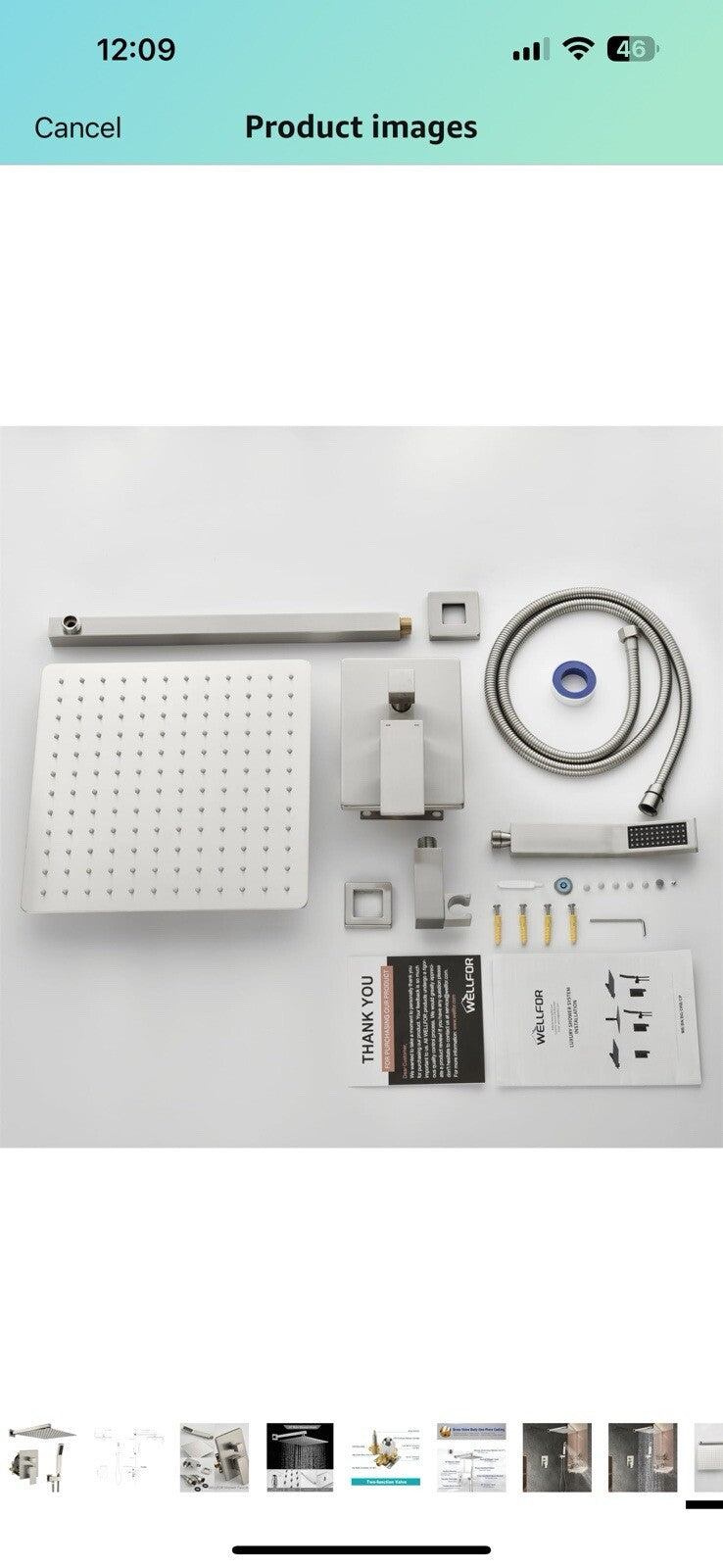 WELLFOR 12-In Wall Mounted Rain Shower Faucet with Single Handle