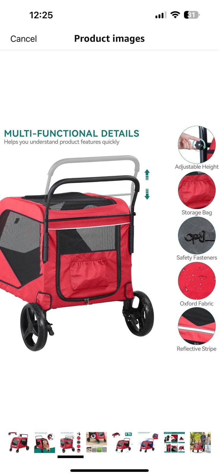 YITAHOME Dog Stroller, Pet Stroller for Large Dogs Up to 176 lbs,