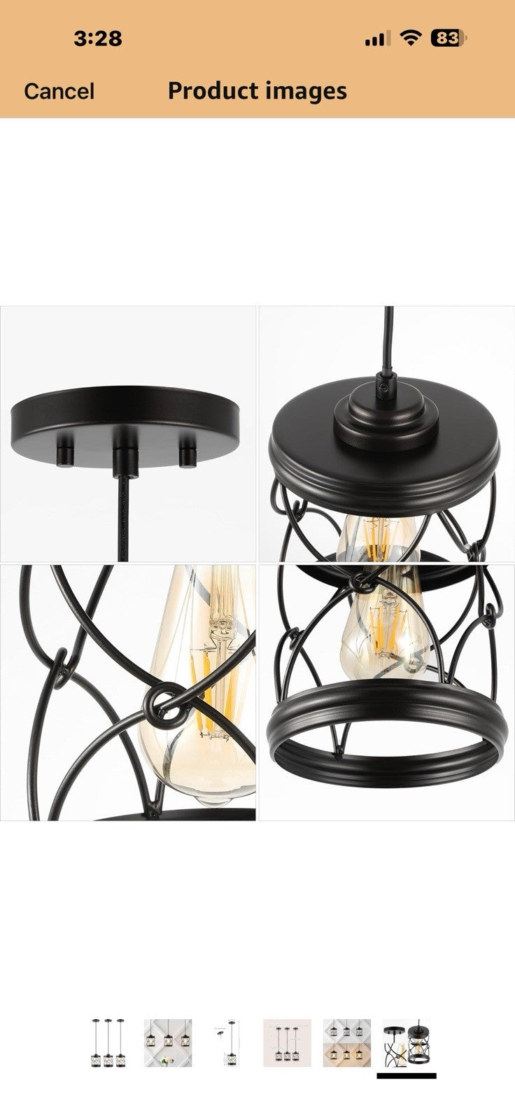 JONATHAN Y JYL7909B-SET3 Marelle 6.5" 1-Light Farmhouse Industrial