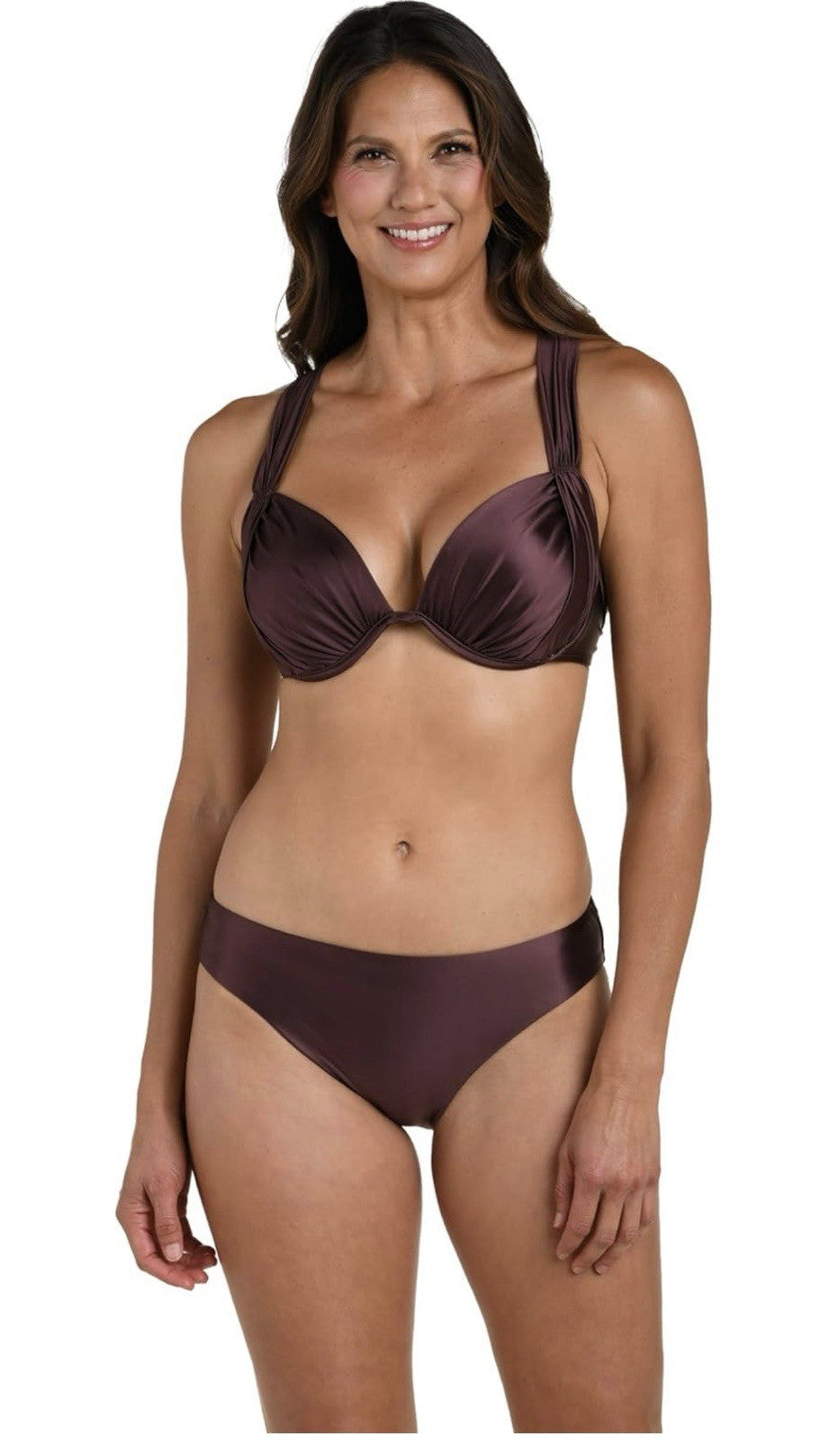La Blanca Women's Standard Underwire Draped Bikini Swimsuit Top Size 10