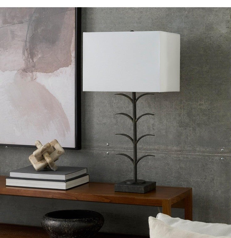 Nourison 28" Black Wrought Iron Branch Table Lamp for Modern, Industrial