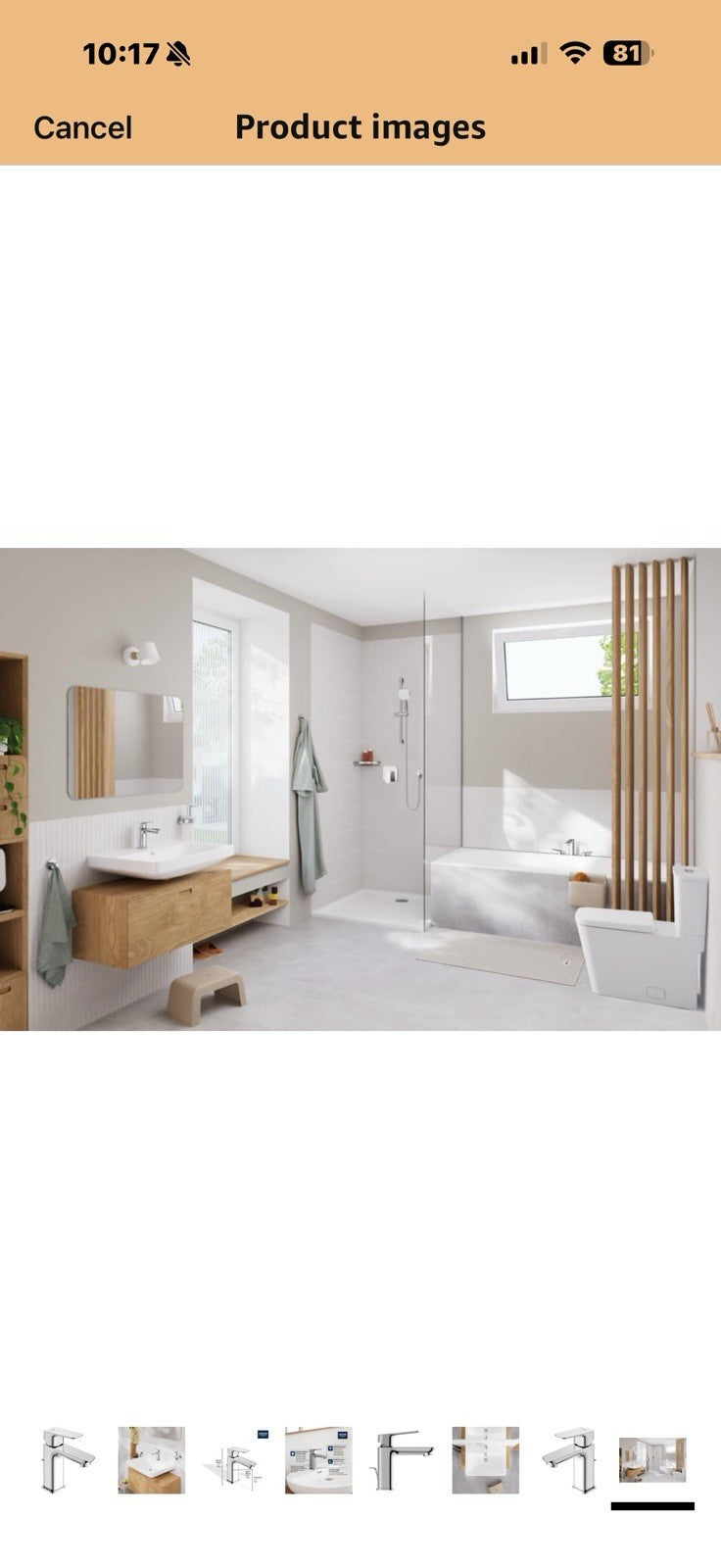 Grohe 1053490000 Cubeo Single Hole Single Handle S-Size Bathroom 