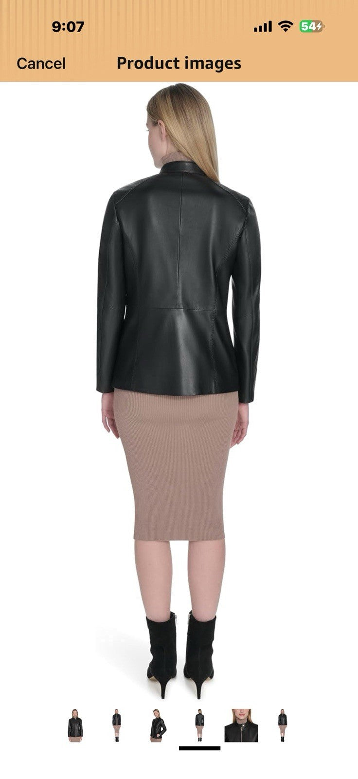 Cole Haan Women's Leather Hand Stitched Details Classic Jacket  Xl