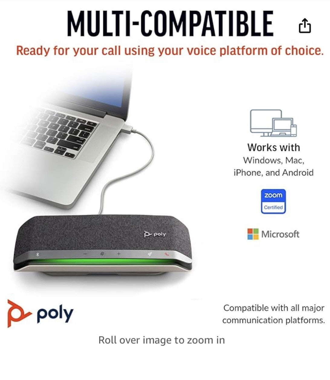 Poly Sync 40 Smart Speakerphone (Plantronics) 2023 Version, Standard