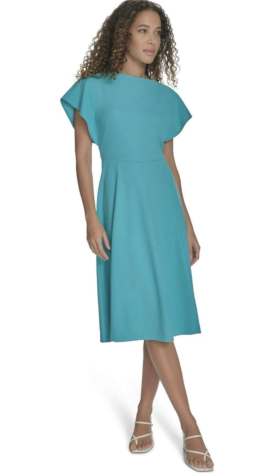 Calvin Klein Women's Scuba Crepe Event Short Sleeve Midi Dress Size 10