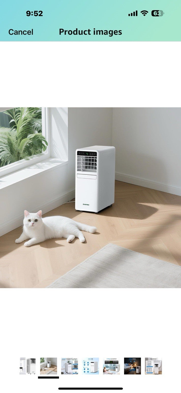 ZAFRO 12,050 BTU Portable Air Conditioner, Smart AC Unit