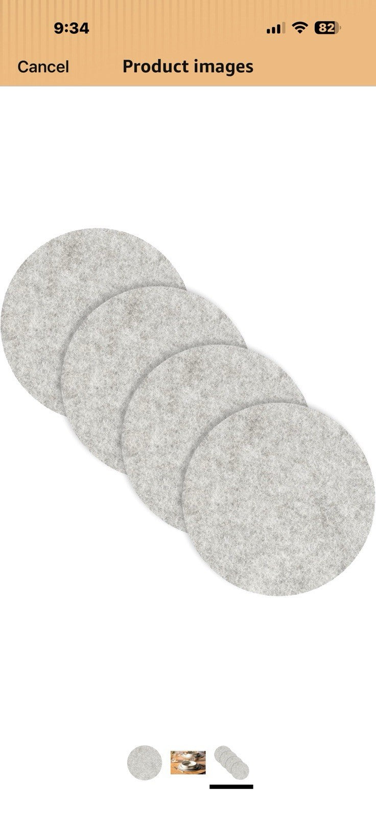 Fortessa Loft Felt Placemat, 13" Round Placemat (Set of 4), Cloud