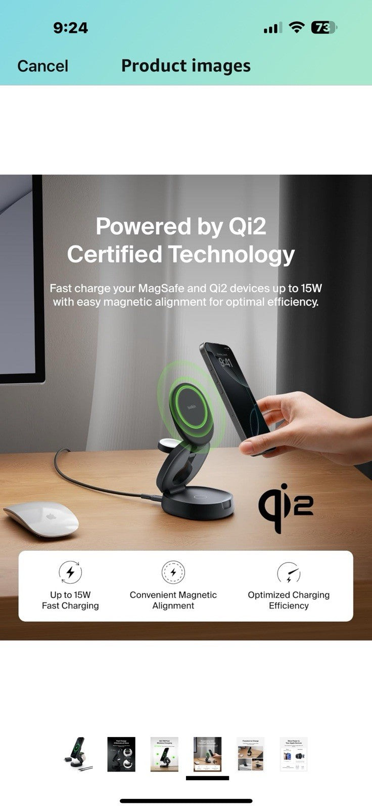 Belkin MagSafe Charger Compatible, 3-in-1 Qi2 Wireless Charging Station