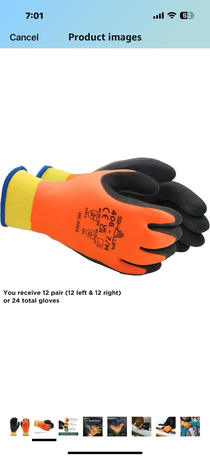 SHOWA 406 Full Double Coated Natural Rubber Latex Insulated General 